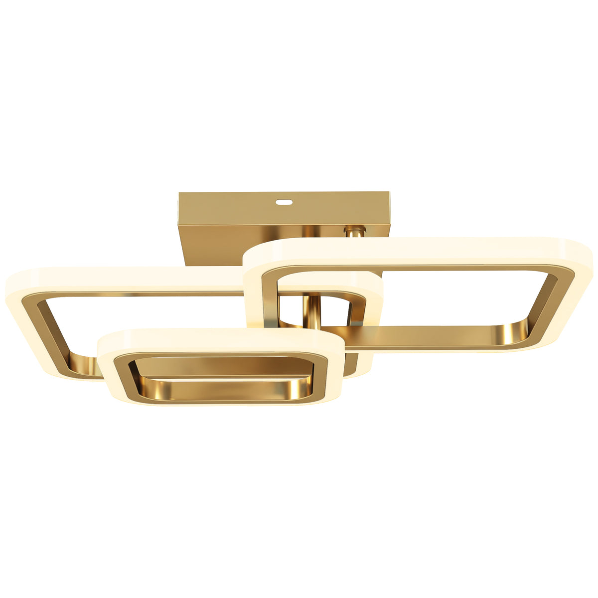 Deckenleuchte LED 40W 4300LM 3500K/4500K/6000K Deckenlampe 3-eckige Wohnzimmerlampe, 48 x 46 x 13 cm, Gold