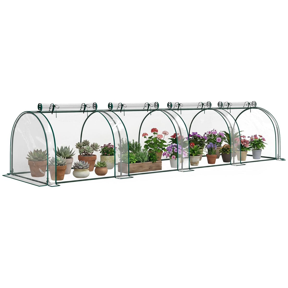 395 x 100 cm Low Tunnel Greenhouse - Clear