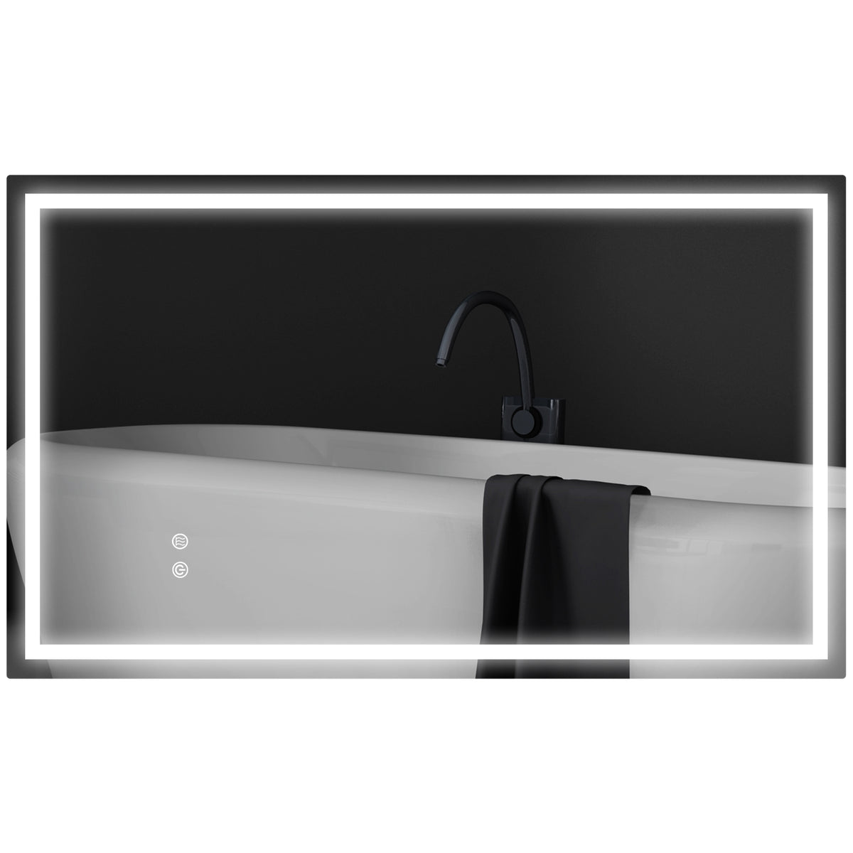 LED-Badezimmerspiegel, einstellbare Helligkeit, Antibeschlag-Funktion, wasserfest