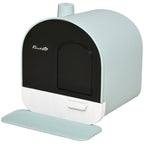 Hooded Cat Litter Box, Kitten Litter Tray, with Lid, Scoop, Filter, Flap Door
