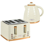 2-in-1 Toaster- und Wasserkocher-Set, 7 Br?unungsstufen, Auftau- und Aufw?rmfunktion, Beige