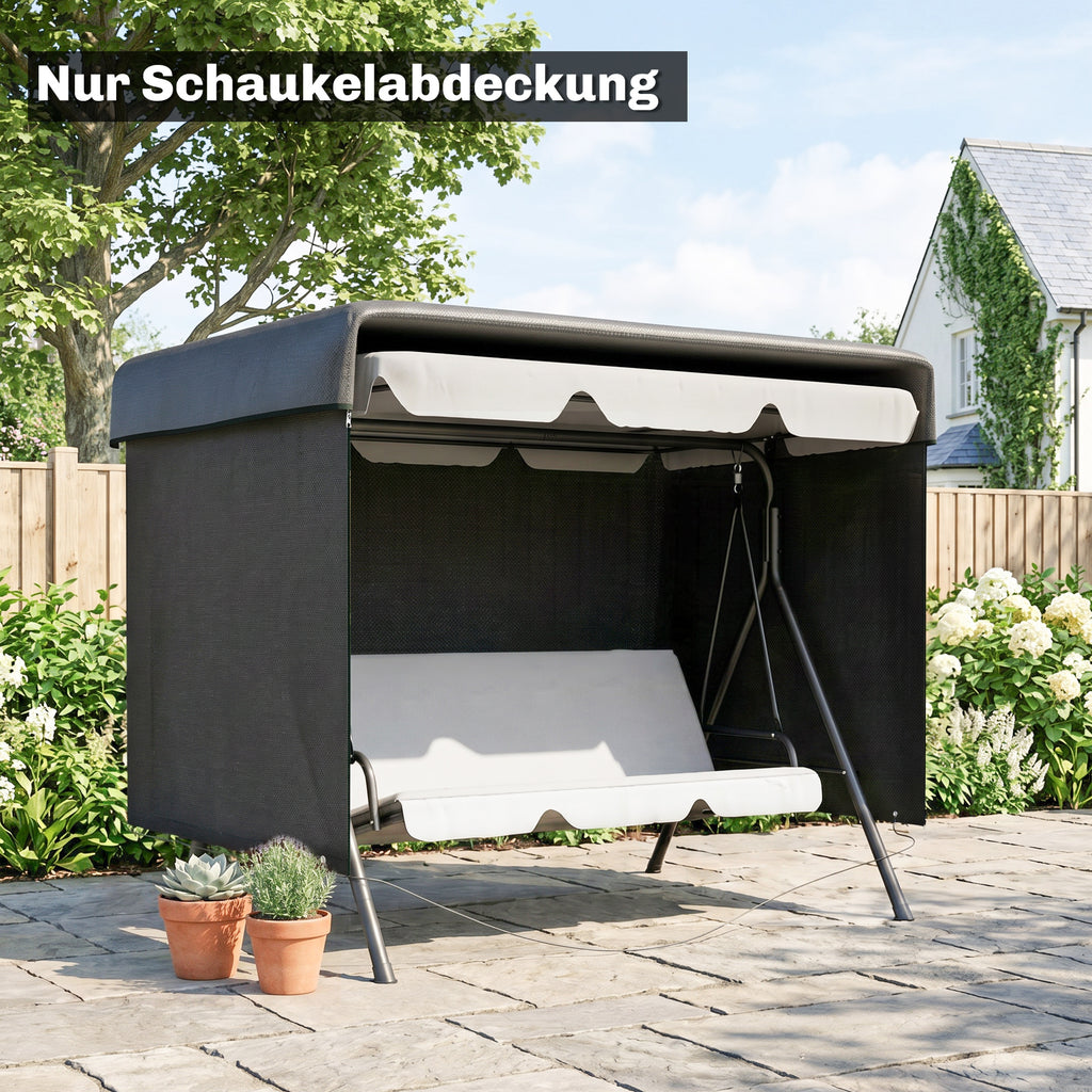 Gartenmöbelabdeckung Abdeckung Schutzhülle für Outdoor-Möbel, 215 cm x 155 cm x 150 cm, Schwarz