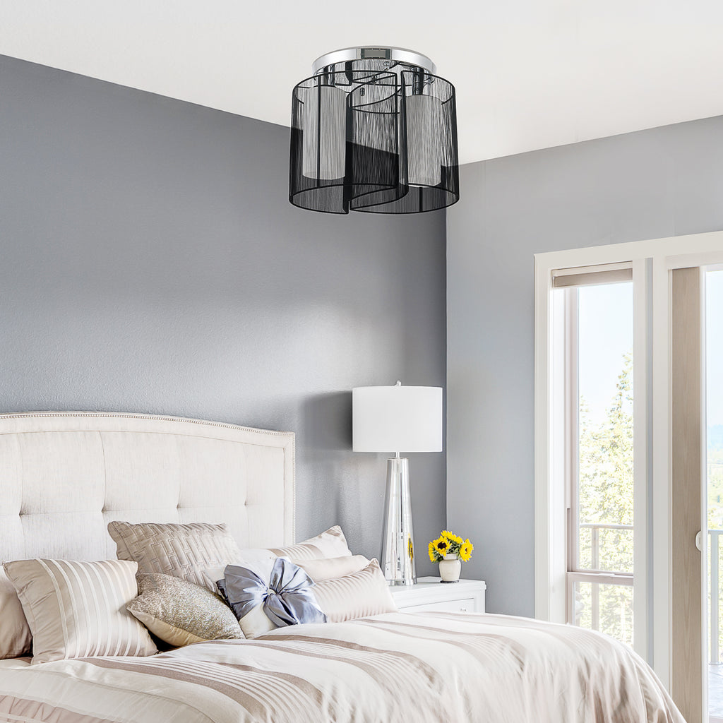 Deckenlampe Deckenleuchte 2-Flammig E27 Badlampe Modern Küchenlampe Lampe für Schlafzimmer, Badezimmer, Küche, Wohnzimmer Weiß Ø47,5 x 33 cm (Ohne Glühbirnen)