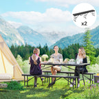 Campingbank, Kunststoff-Outdoor-Bank, 240 kg Belastbarkeit, Schwarz