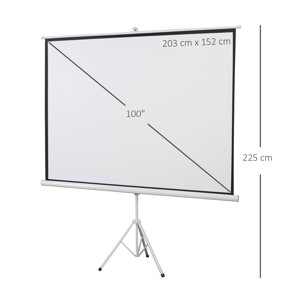 Projektionsleinwand im 4:3-Format, Kinoleinwand, Pr?sentationsfl?che f¨¹r Zuhause oder B¨¹ro, Wei?