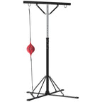 Boxsackständer, höhenverstellbar, mit Speedball, Metallrahmen, 160L x 145B x 175-220H cm, Schwarz