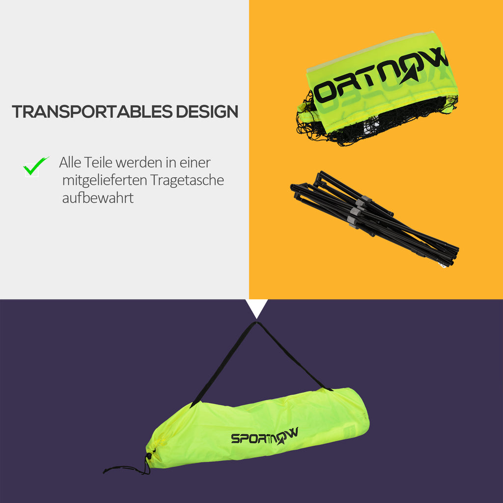 Badmintonnetz Set Faltbares Volleyballnetz 103/120/155H cm Gelb