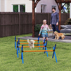 Agility Set Hunde, 4-teiliges Agility Ausrüstung mit Hürden, Tragetasche Höhenverstellbar Trainingsset für kleine Hunde