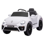 Elektro-Kinderfahrzeug, VW Käfer, 3-5 km/h, mit Fernbedienung & Musik, Weiß