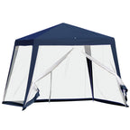 Gartenpavillon Pavillon Festzelt Partyzelt wetterfest Zelt mit Moskitonetz Metall + Polyester Blau 3 x 3 m