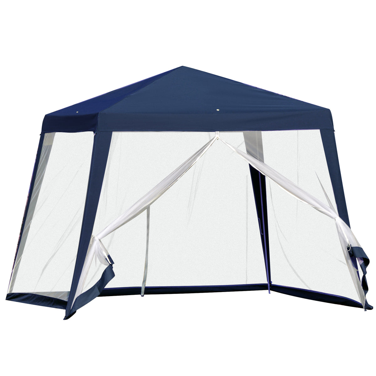 Gartenpavillon Pavillon Festzelt Partyzelt wetterfest Zelt mit Moskitonetz Metall + Polyester Blau 3 x 3 m