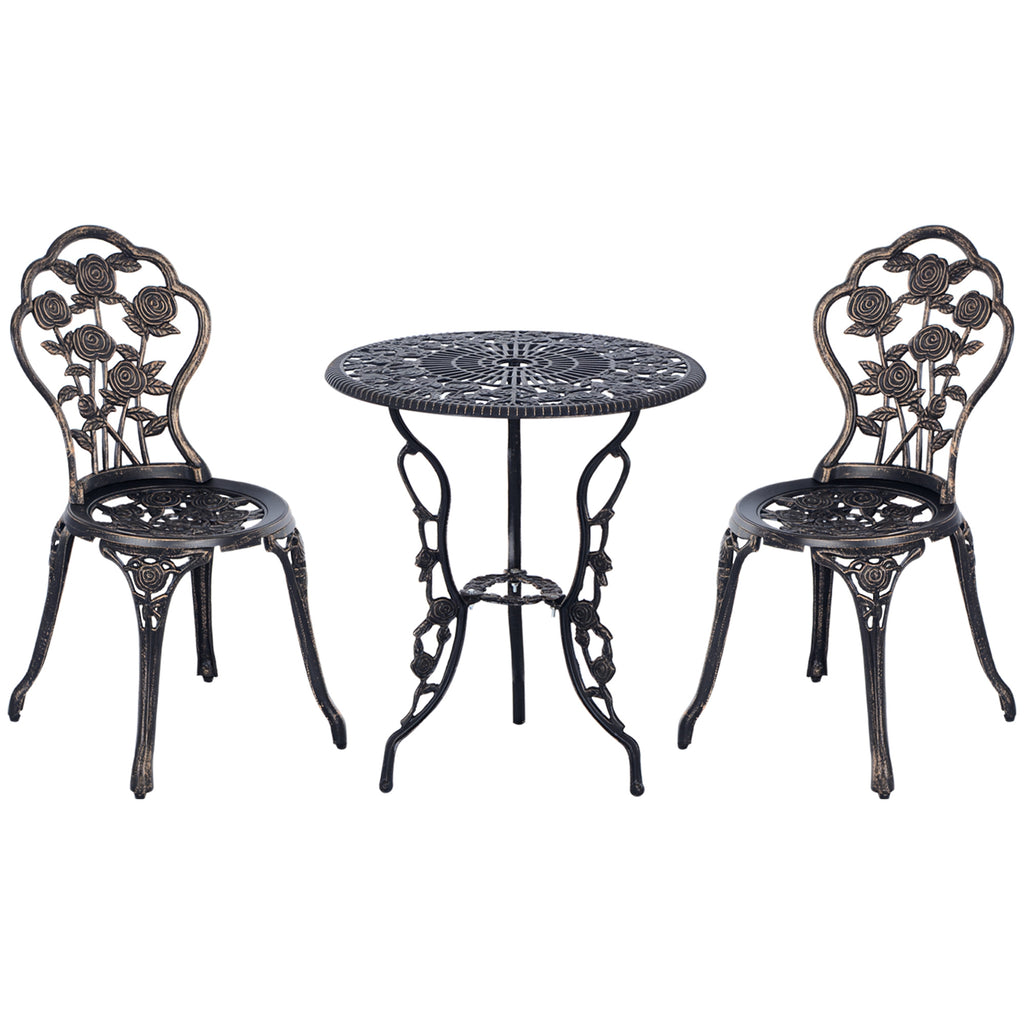 Gartenmöbel für 2 Personen Gartenset Sitzgruppe Balkonset Balkonmöbel Set Garnitur Tisch Stuhl Bronze