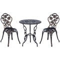 Gartenmöbel für 2 Personen Gartenset Sitzgruppe Balkonset Balkonmöbel Set Garnitur Tisch Stuhl Bronze