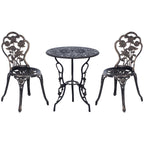 Gartenmöbel für 2 Personen Gartenset Sitzgruppe Balkonset Balkonmöbel Set Garnitur Tisch Stuhl Bronze