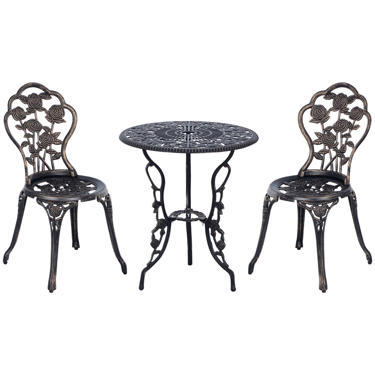 Gartenmöbel für 2 Personen Gartenset Sitzgruppe Balkonset Balkonmöbel Set Garnitur Tisch Stuhl Bronze