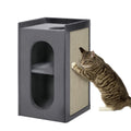 81cm Cat Scratching Barrel, with Two Cat Houses for Indoor Cats, Grey