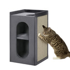 81cm Cat Scratching Barrel, with Two Cat Houses for Indoor Cats, Grey