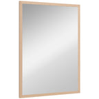 Wall Bathroom Mirror, 70 x 50 cm Wall-Mounted Mirror for Living Room, Bedroom, Hallway, Natural Wood