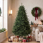 Künstlicher Weihnachtsbaum wie echt Spritzguss Tannenbaum mit 1237 Spitzen und Metallständer 180 cm Grün