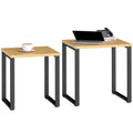 Couchtisch 2er Set Wohnzimmertisch mit Metallrahmen f¨¹r Wohnzimmer Natur