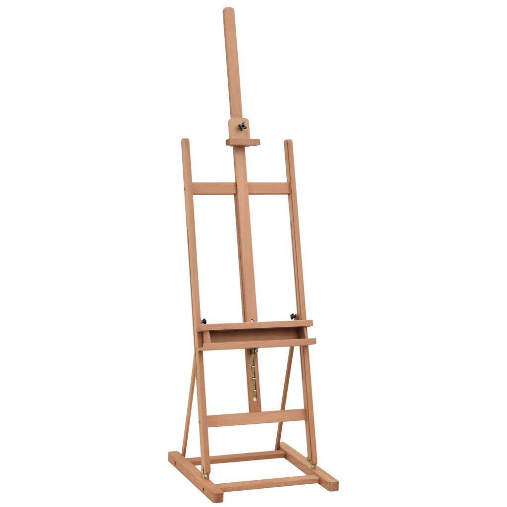  Wooden Easel Stand H-Frame Artist Easel with 171-230cm Adjustable Height and 0-80° Working Angles Beech Wood Art Easel for Displaying Painting Wedding Sign Nature Wood Finish
