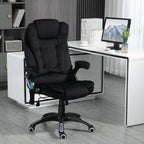 Bürostuhl mit Massage- & Wärmefunktion, ergonomisch, höhenverstellbar, Schwarz