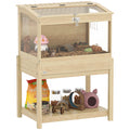 Hamsterkäfig 2 Etagen Nagerkäfig Kleintierkäfig mit klappbarem Deckel, groß 83,2 x 50 x 103 cm Naturholz