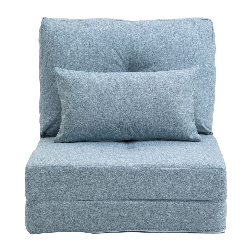 Bodensessel Klappmatratze Schlafmatte, 2-in-1-Design, abnehmbares Kissen, 60 x 80 x 56 cm, Himmelblau