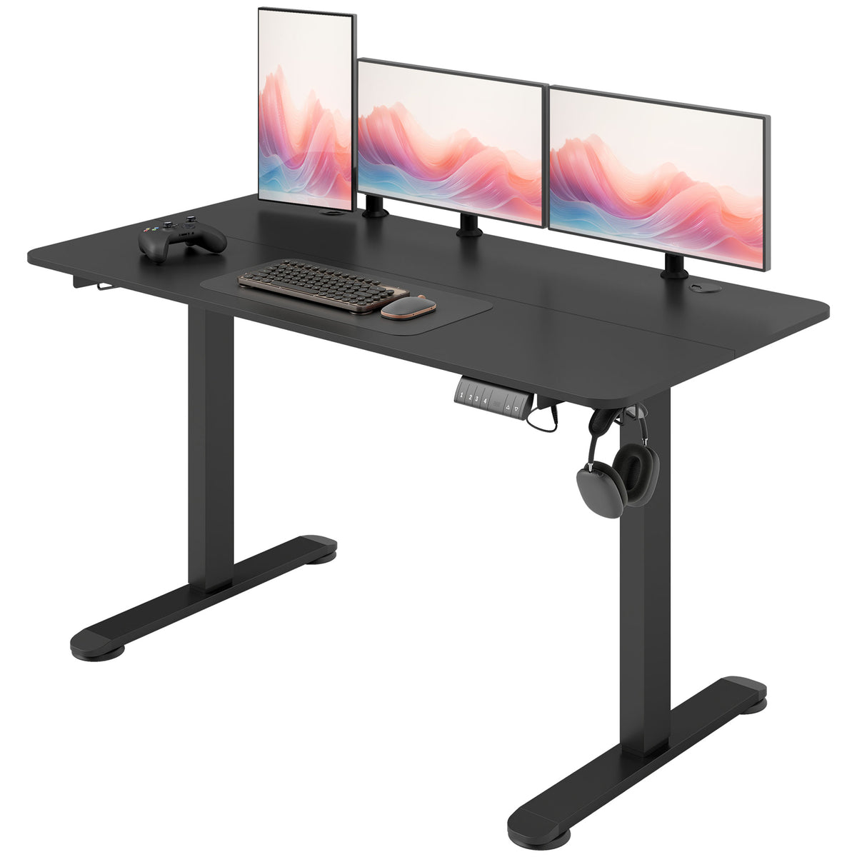 Stehpult h?henverstellbarer Computertisch Schreibtisch, 140 cm x 70 cm x 116 cm, Schwarz