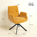 Polstersessel, Akzentsessel, modernes Design, drehbar, bis 120 kg, Gelb