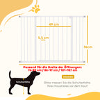  Dog Gate Pet Safety Gate Stair Barrier Pressure Mount Adjustable 76-82/86-97/101-107 cm, White