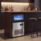Gewerbliche Eismaschine, 45 kg/24 Std., Edelstahl, Unterbau oder freistehend, Silber