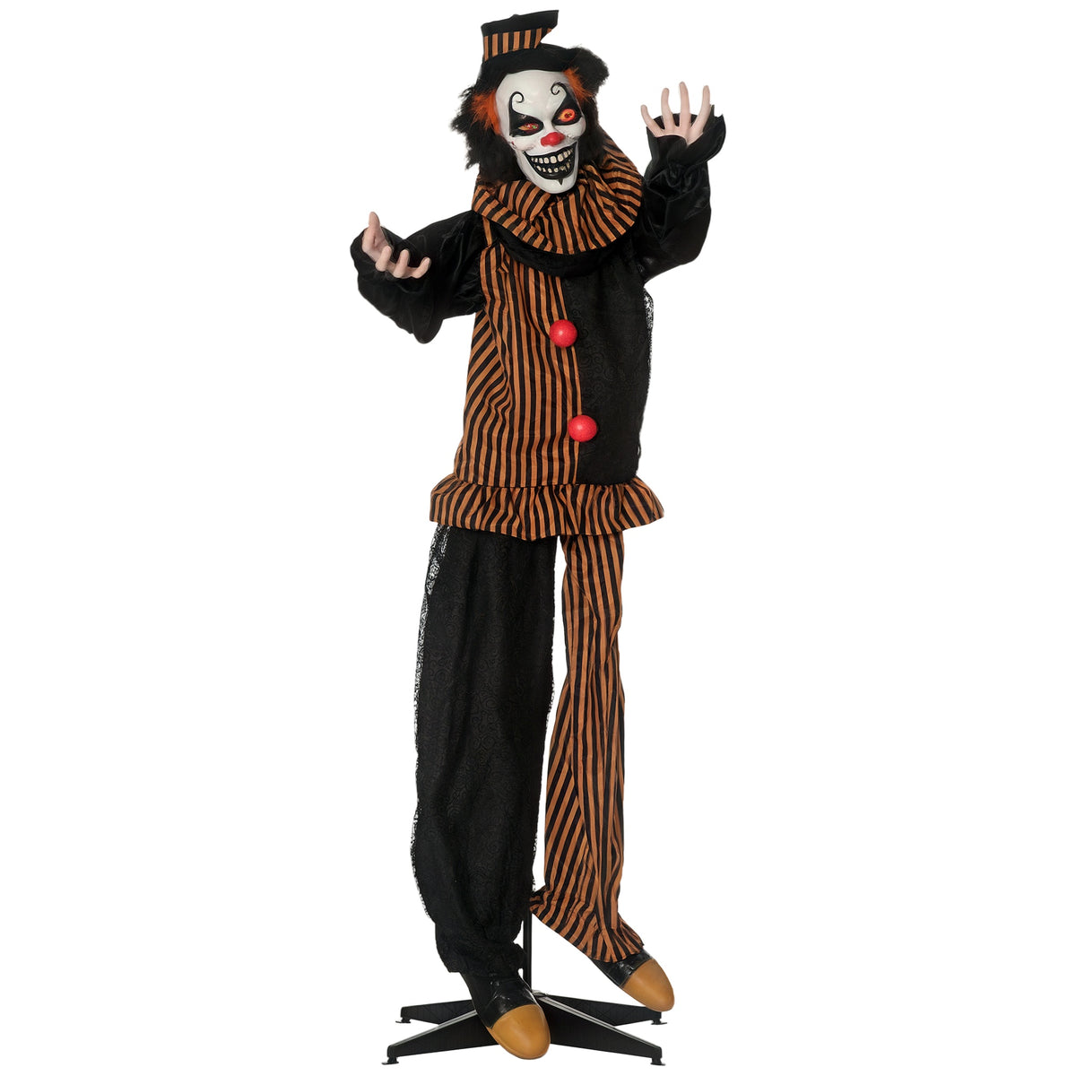 Halloween-Dekoration Horror-Clown mit Spezialeffekten und Soundfunktion 100 cm x 18 cm x 153 cm