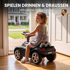 Ride on Car, Porsche Licensed Toddler Push Car with Horn, Headlights, Sound and Steering Wheel for 18-36 Months, Matte Black