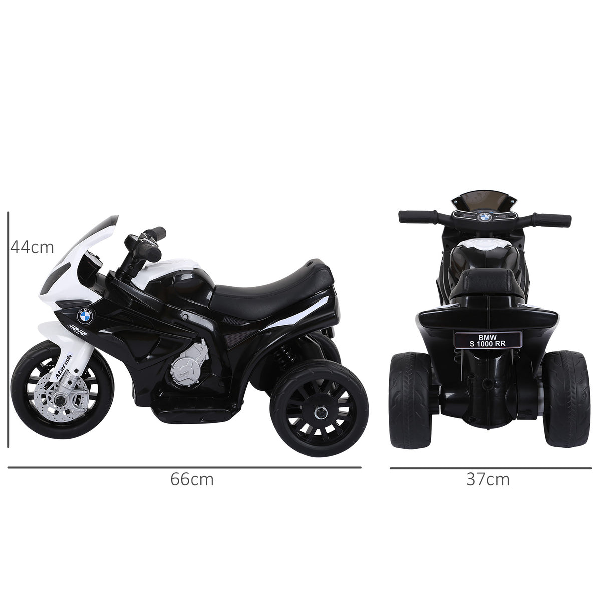 Elektro Motorrad Kinder BMW S1000RR 6V Elektromotorrad mit Scheinwerfer, Kindermotorrad mit Musik 2,5 km/h Motorrad für Kinder 18-36 Monaten Schwarz