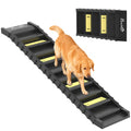 Dog Car Ramp with Anti-Slip Steps, 10-Steps Pet Stairs for Pets to Access Cars and High Beds, Black
