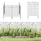 Gartenzaun Gitterzaun Zaun, Vintage-Design, wetterbeständig, 3,52 x 1,1m, Schwarz
