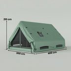 Inflatable Camping Tent, 4 Season Hot Tent 10000mm Waterproof with Chimney Opening, Sky Light and Air Pump, Green