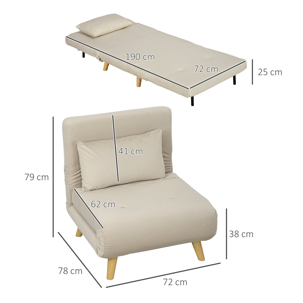 2-in-1 Sessel, Relaxsessel, Gästebett, 72 cm x 78 cm x 79 cm, Grau
