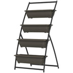 Pflanzentreppe Blumentreppe Pflanzenregal, stapelbar, wetterbest?ndig, 76 cm x 79 cm x 162 cm, Braun