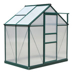 Gewächshaus mit Dachfenster Aluminium Treibhaus 190 cm x 132 cm x 201 cm Grün + Transparent