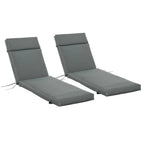 2er Set Auflage für Sonnenliege, Liegenauflage für Gartenliege extra dick 8cm Polsterauflage Dunkelgrau NUR Kissen