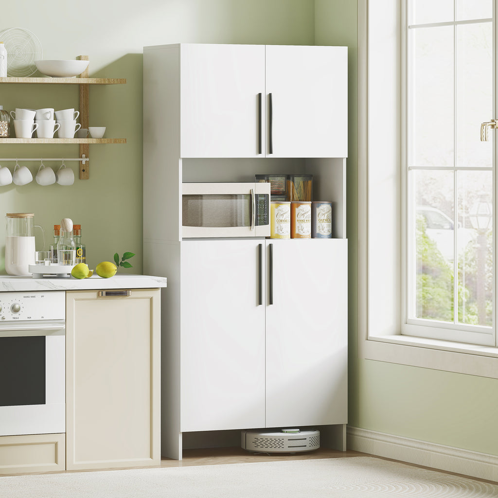 K¨¹chenschrank, Vorratsschrank f¨¹r K¨¹che, Wohnzimmer, Esszimmer, Schr?nke, Regale, Mikrowellenablage, Spanplatte, Wei?