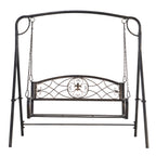 Gartenschaukel Schaukelbank für den Garten Outdoor-Schaukel, Vintage Design, Messing-Optik, 167 cm x1 23 cm x 175cm