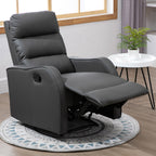 Relaxsessel mit Fu?st¨¹tze, Liegesessel, ausklappbare Fu?st¨¹tze, Kunstleder, Dunkelgrau