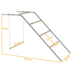 H¨¹hner Spielger¨¹st aus Holz, Spielplatz f¨¹r H¨¹hnern mit H¨¹hnerstangen, verstellbar Schaukel, 82 x 150 x 110 cm Silber