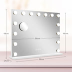 LED-Kosmetikspiegel, 3 Lichtmodi, dimmbar, Touch-Steuerung, USB, 58x48cm, Weiß