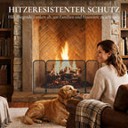 Kaminschutzgitter 3-Teiliges Faltbares Funkenschutzgitter 100x51cm