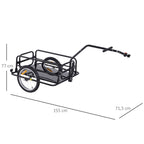 Fahrradanh?nger Klappbar Lastenanh?nger mit Kupplung, Kuppler & Reflektoren Transportwagen bis 40 kg belastbar, Transportanh?nger Anh?nger f¨¹r Camping, Einkaufen, Umzug 155 x 71,5 x 77 cm