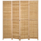 4-teiliger Raumteiler, 160 x 170 cm Faltbarer Sichtschutz aus Bambus f¨¹r Wohnzimmer, Schlafzimmer, Natur